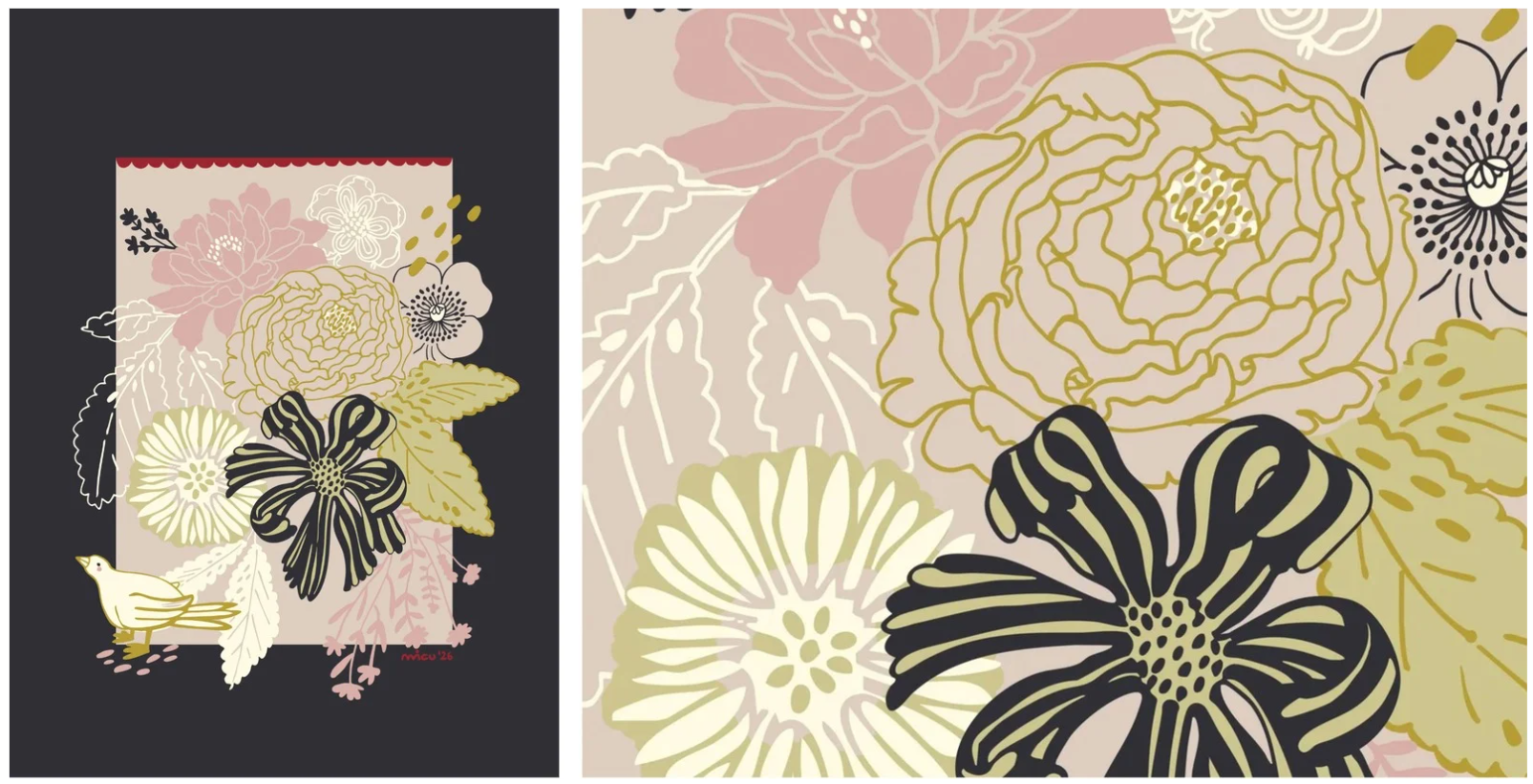 Floral Composition Study — Illustration & Placement Artwork by Micu Studio